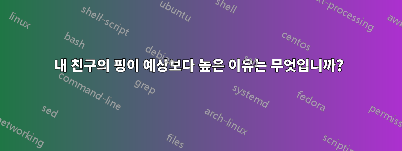 내 친구의 핑이 예상보다 높은 이유는 무엇입니까?