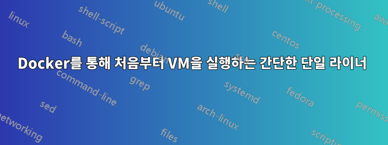 Docker를 통해 처음부터 VM을 실행하는 간단한 단일 라이너