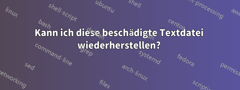 Kann ich diese beschädigte Textdatei wiederherstellen?