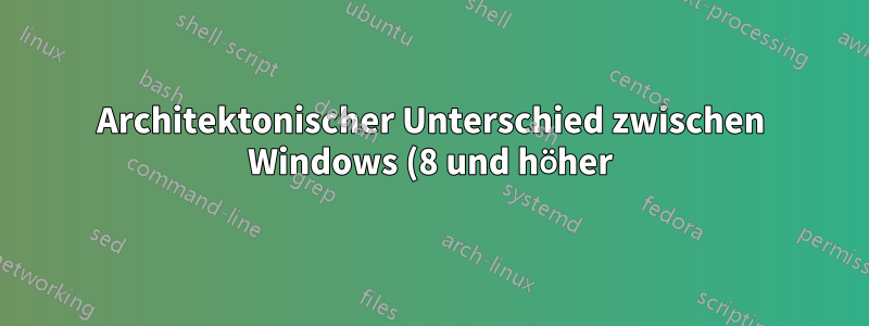 Architektonischer Unterschied zwischen Windows (8 und höher) und *Nix