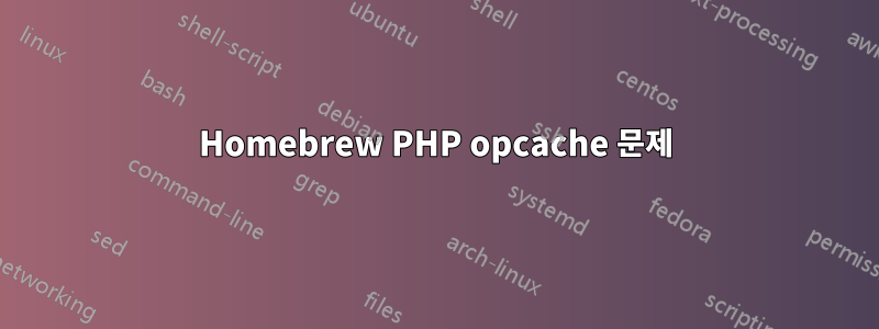 Homebrew PHP opcache 문제