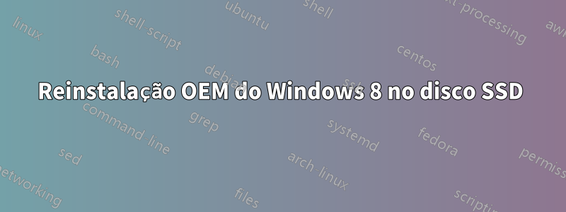 Reinstalação OEM do Windows 8 no disco SSD