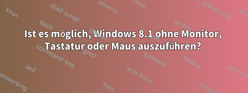 Ist es möglich, Windows 8.1 ohne Monitor, Tastatur oder Maus auszuführen?