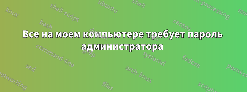 Все на моем компьютере требует пароль администратора