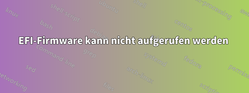 EFI-Firmware kann nicht aufgerufen werden