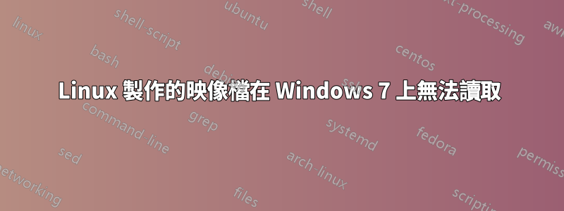 Linux 製作的映像檔在 Windows 7 上無法讀取