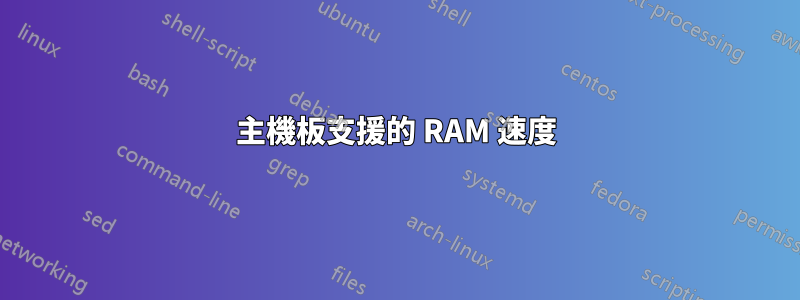 主機板支援的 RAM 速度