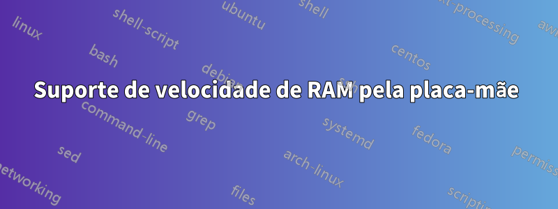 Suporte de velocidade de RAM pela placa-mãe