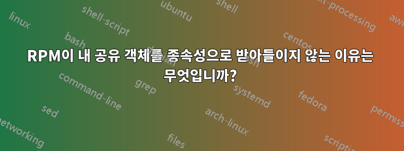 RPM이 내 공유 객체를 종속성으로 받아들이지 않는 이유는 무엇입니까?