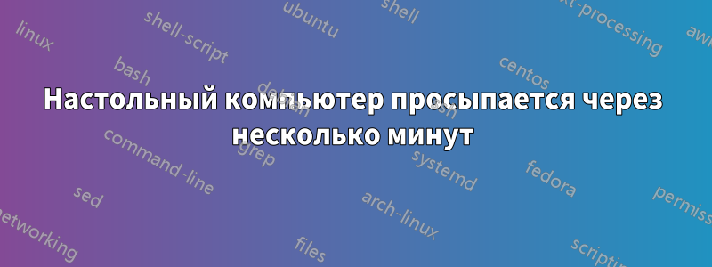 Настольный компьютер просыпается через несколько минут