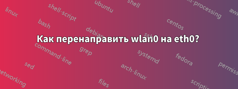 Как перенаправить wlan0 на eth0?