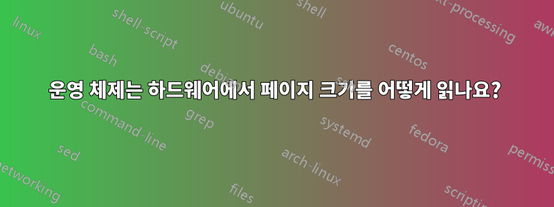 운영 체제는 하드웨어에서 페이지 크기를 어떻게 읽나요?