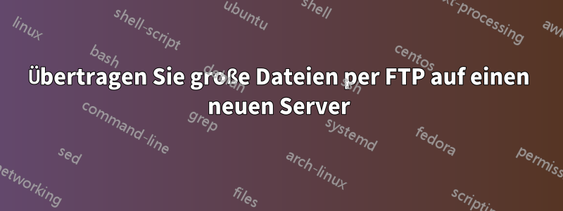 Übertragen Sie große Dateien per FTP auf einen neuen Server