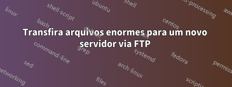 Transfira arquivos enormes para um novo servidor via FTP