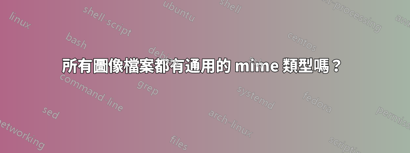 所有圖像檔案都有通用的 mime 類型嗎？