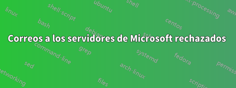 Correos a los servidores de Microsoft rechazados