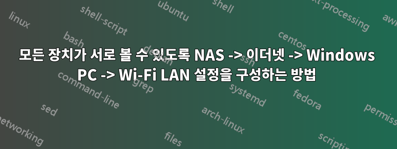 모든 장치가 서로 볼 수 있도록 NAS -> 이더넷 -> Windows PC -> Wi-Fi LAN 설정을 구성하는 방법