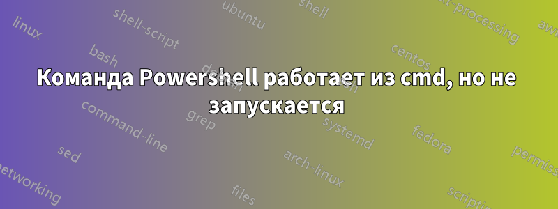 Команда Powershell работает из cmd, но не запускается