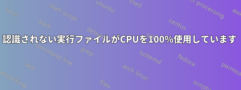 認識されない実行ファイルがCPUを100%使用しています