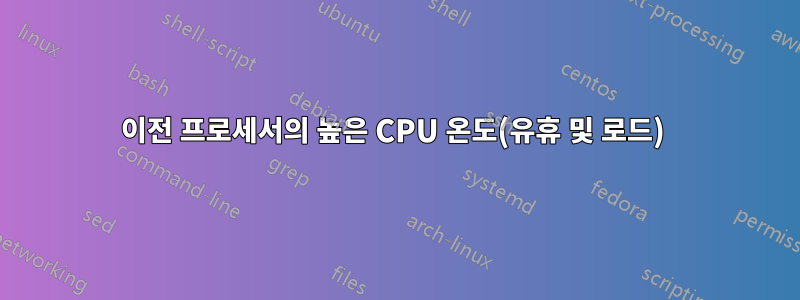 이전 프로세서의 높은 CPU 온도(유휴 및 로드) 