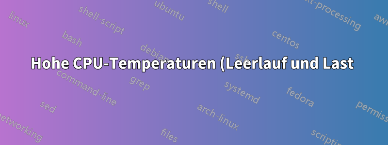 Hohe CPU-Temperaturen (Leerlauf und Last) auf älterem Prozessor