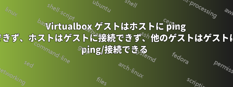 Virtualbox ゲストはホストに ping できず、ホストはゲストに接続できず、他のゲストはゲストに ping/接続できる 