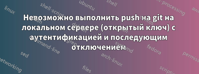 Невозможно выполнить push на git на локальном сервере (открытый ключ) с аутентификацией и последующим отключением