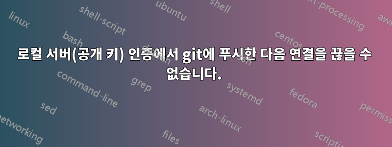 로컬 서버(공개 키) 인증에서 git에 푸시한 다음 연결을 끊을 수 없습니다.