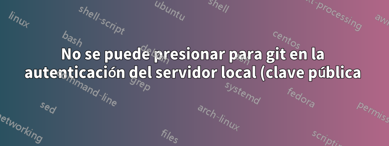 No se puede presionar para git en la autenticación del servidor local (clave pública) y luego desconectarse