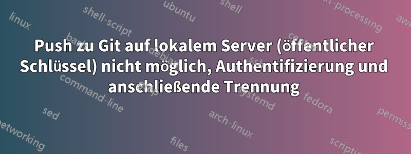 Push zu Git auf lokalem Server (öffentlicher Schlüssel) nicht möglich, Authentifizierung und anschließende Trennung