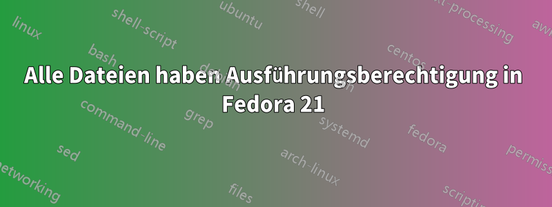 Alle Dateien haben Ausführungsberechtigung in Fedora 21