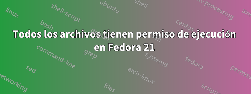 Todos los archivos tienen permiso de ejecución en Fedora 21