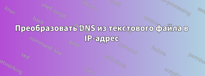 Преобразовать DNS из текстового файла в IP-адрес