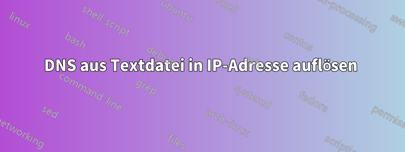 DNS aus Textdatei in IP-Adresse auflösen