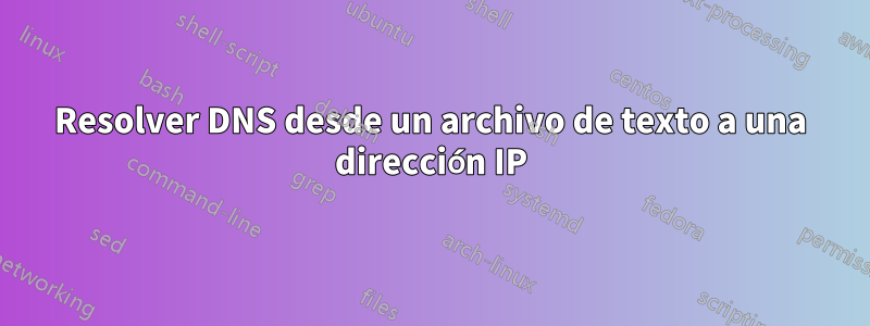 Resolver DNS desde un archivo de texto a una dirección IP