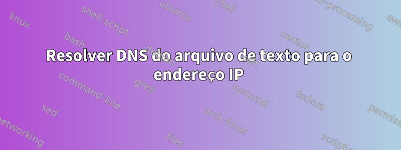 Resolver DNS do arquivo de texto para o endereço IP