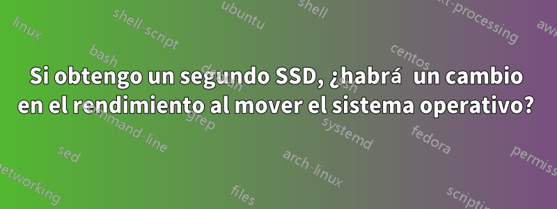 Si obtengo un segundo SSD, ¿habrá un cambio en el rendimiento al mover el sistema operativo?