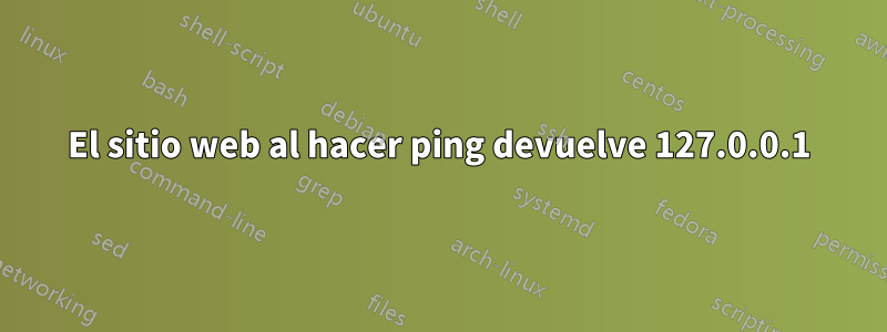 El sitio web al hacer ping devuelve 127.0.0.1