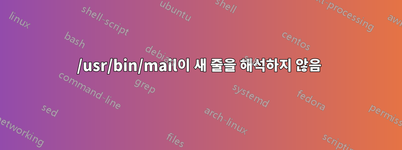 /usr/bin/mail이 새 줄을 해석하지 않음