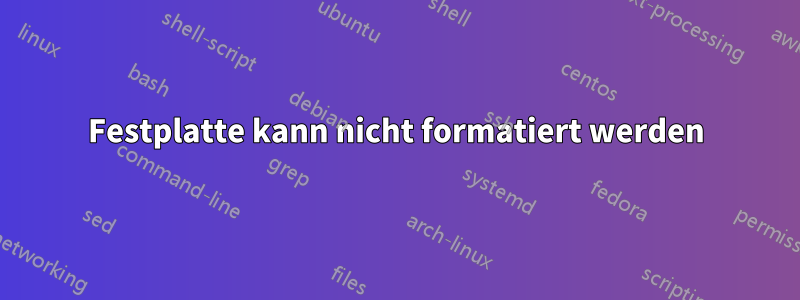 Festplatte kann nicht formatiert werden