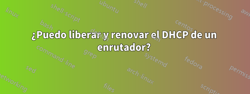 ¿Puedo liberar y renovar el DHCP de un enrutador?