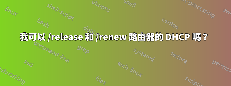 我可以 /release 和 /renew 路由器的 DHCP 嗎？