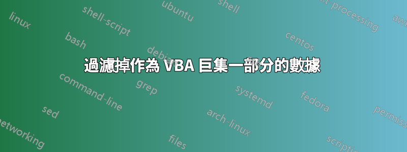 過濾掉作為 VBA 巨集一部分的數據