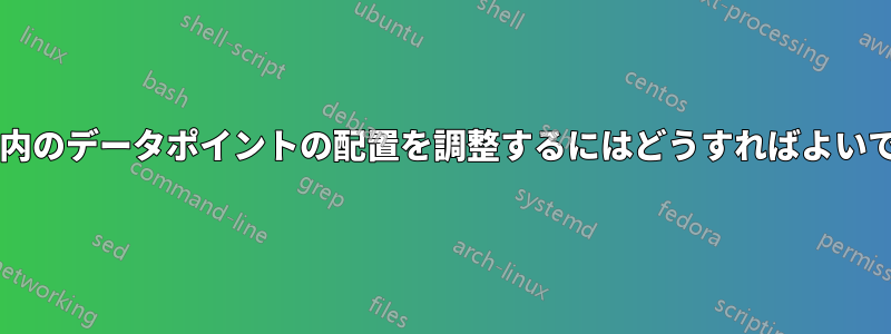 グラフ内のデータポイントの配置を調整するにはどうすればよいですか?