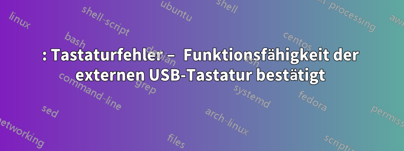 0211: Tastaturfehler – Funktionsfähigkeit der externen USB-Tastatur bestätigt