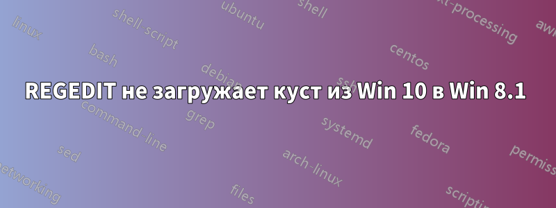 REGEDIT не загружает куст из Win 10 в Win 8.1