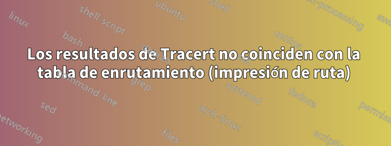 Los resultados de Tracert no coinciden con la tabla de enrutamiento (impresión de ruta)