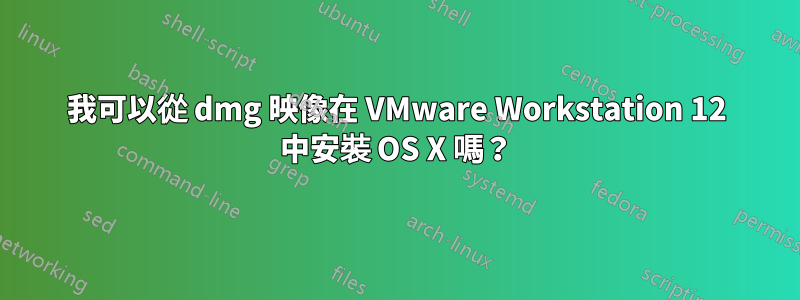 我可以從 dmg 映像在 VMware Workstation 12 中安裝 OS X 嗎？