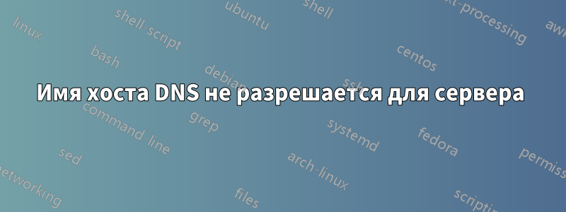 Имя хоста DNS не разрешается для сервера