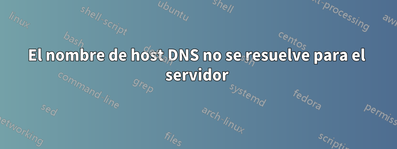 El nombre de host DNS no se resuelve para el servidor